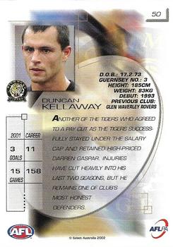 2002 Select AFL Exclusive #50 Duncan Kellaway Back